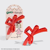 Kitsch x The Grinch - Red Bow Claw Clip