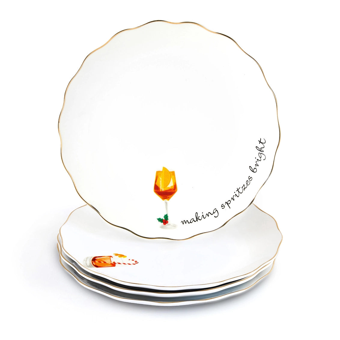 Holiday Spirits App Plates - Set of 4