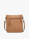 Camel Faux Suede Crossbody Bag