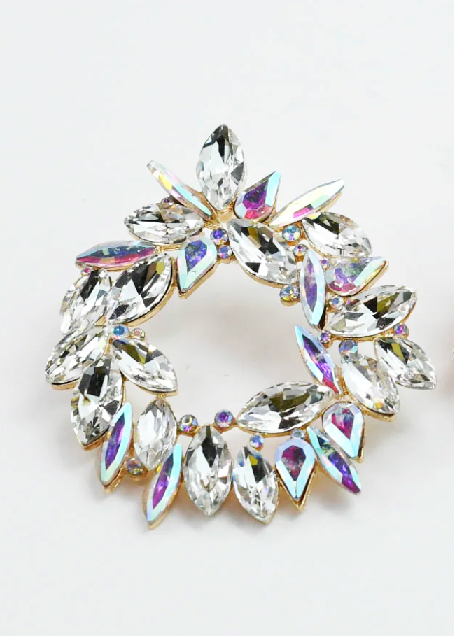 Clear Crystal Burst Statement Earrings