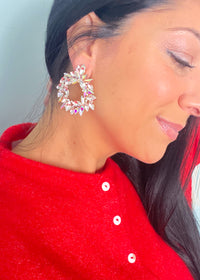 Clear Crystal Burst Statement Earrings