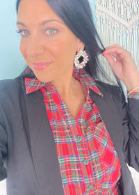 Clear Crystal Burst Statement Earrings