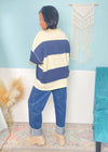 Cream and Navy Stripe knit Top