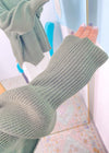 Dark Olive Oversized Ribbed Sweater