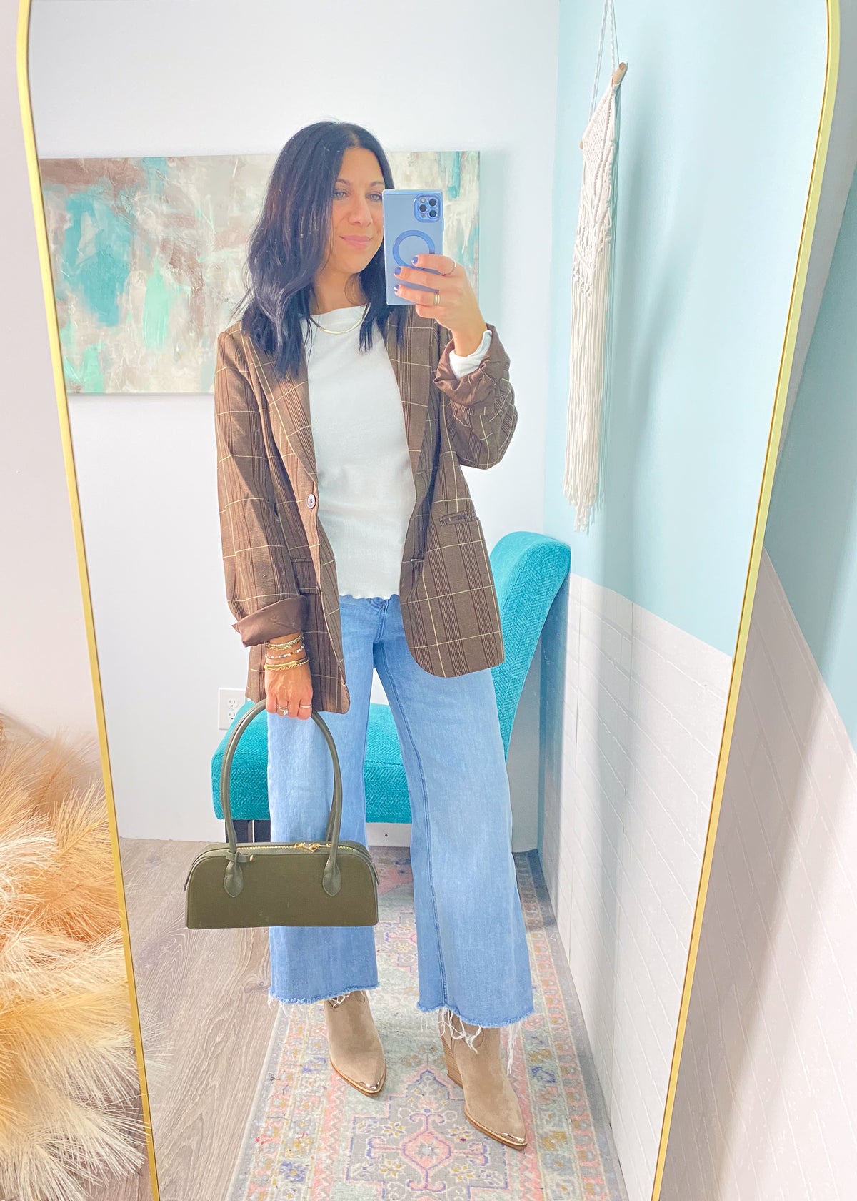 'Sunday Morning' Ivory Ruffle Trim Waffle Knit