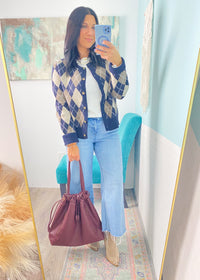 'Sunday Morning' Ivory Ruffle Trim Waffle Knit