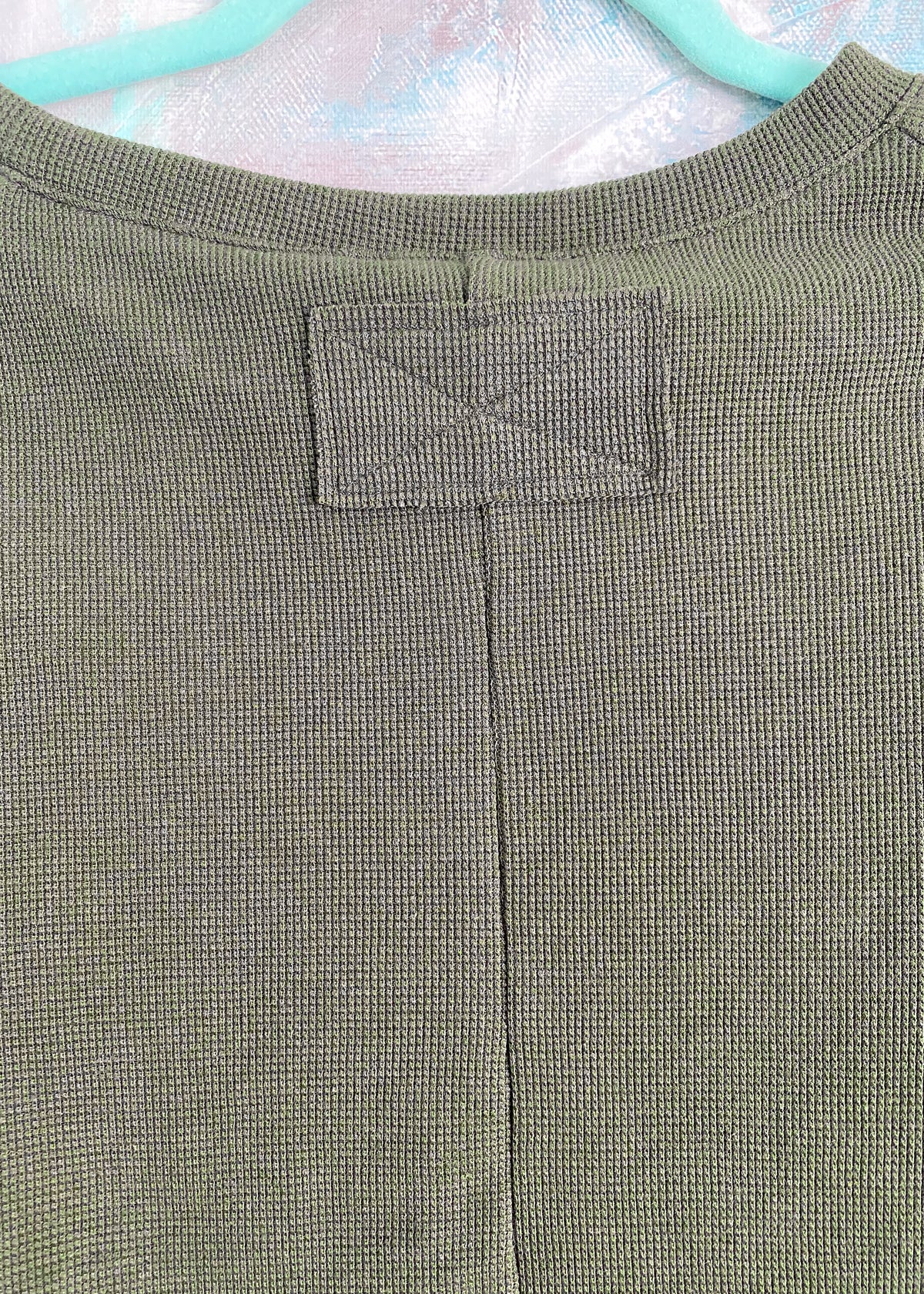 'Sunday Morning' Olive Ruffle Trim Waffle Knit