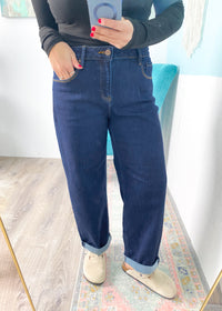 'Brit' Risen Dark Wash Boyfriend Jeans