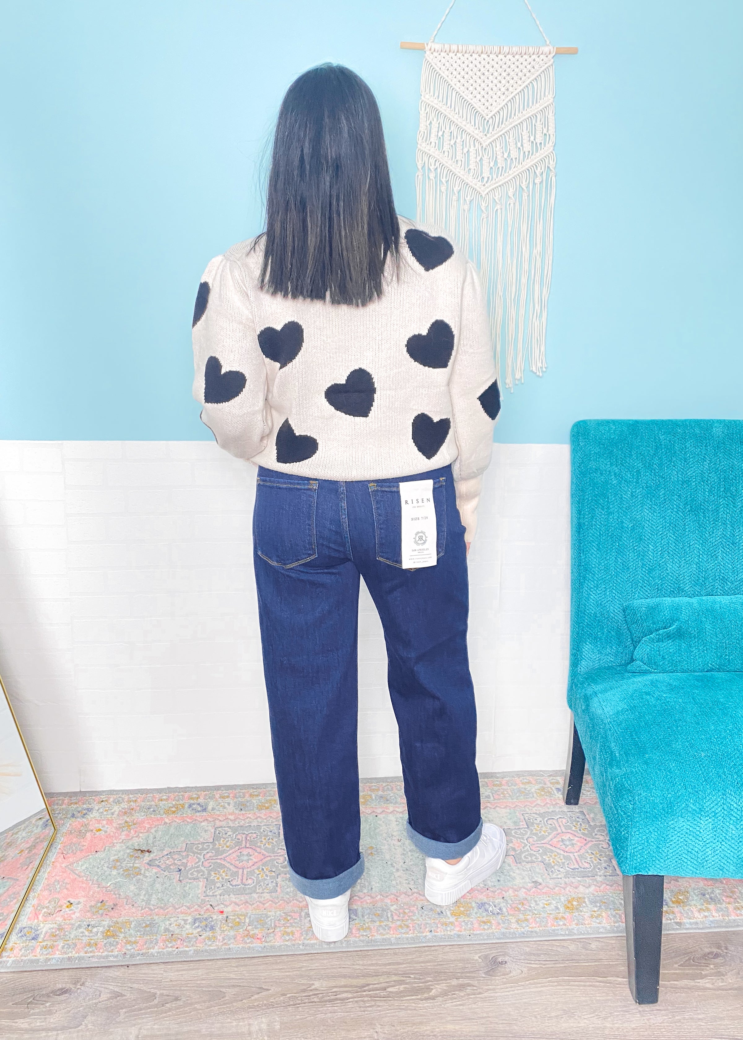 'Brit' Risen Dark Wash Boyfriend Jeans