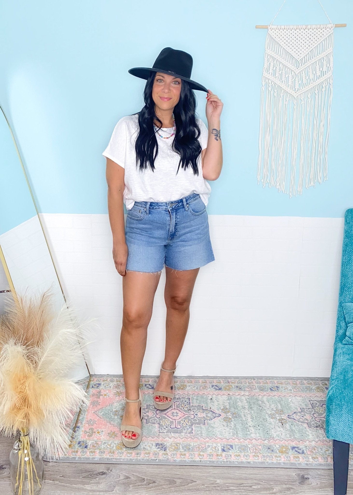 'Free to Dream' Off White Textured Slub Boxy Top - Cali Moon Boutique