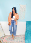 'Midday Spritz' Orange & White Stripe Cotton Button Front Top-A classic lightweight cotton button front top in a sunny days inspired orange and white stripe. Wear unbuttoned as a layering piece or tucked in for a coastal chic look. Also, work friendly!-Cali Moon Boutique, Plainville Connecticut