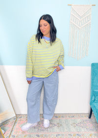 'Calm Current' Stripe Stretchy Barrel Pants
