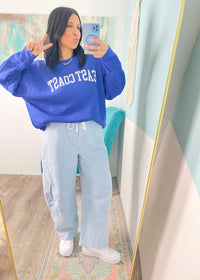 'Calm Current' Stripe Stretchy Barrel Pants