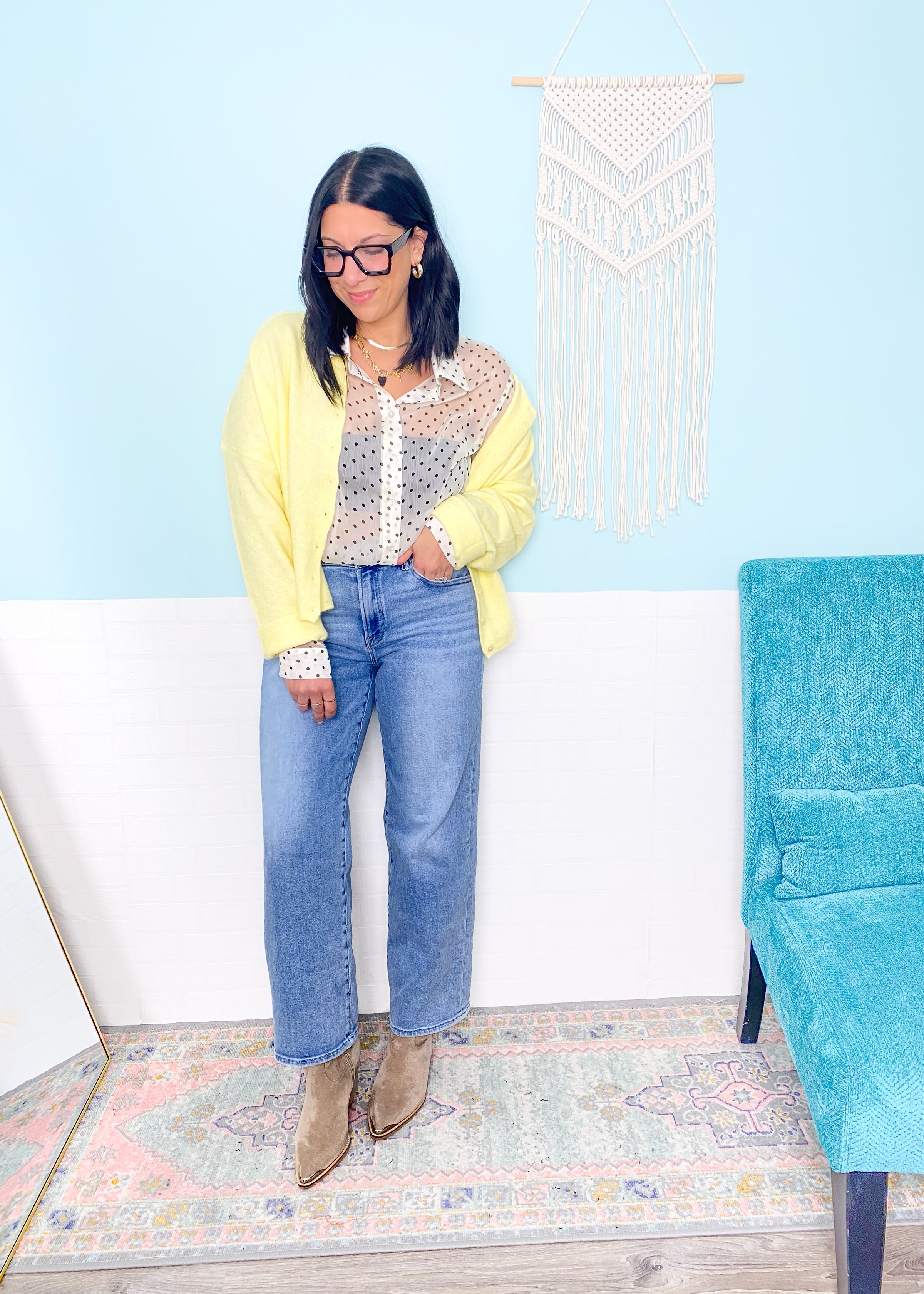 'Sheer Attitude' Polka Dot Blouse