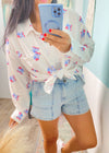 'Sweet Land' Stars & Stripes Bow + Cherry Print Button Down Shirt-A sweet as can be soft + lightweight button down shirt with all your current favs: bows, cherries, Americana. A gem you will fall in love with instantly-Cali Moon Boutique, Plainville Connecticut