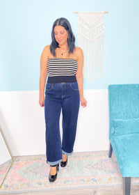 'Brit' Risen Dark Wash Boyfriend Jeans