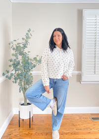 'Been Spotted' Semi Crop Polka Dot Hoodie