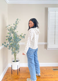 'Been Spotted' Semi Crop Polka Dot Hoodie