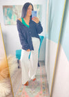 'Liberty' Black Double Gauze Frayed Hem Shirt-This gauze button down shirt is a Spring + Summer essential for every closet, every year! Featuring a double gauze fabric, frayed hems giving it extra detail and functional buttons. Bring this shirt from work to beach in a breeze! -Cali Moon Boutique, Plainville Connecticut