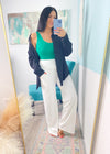'The Drift' White Wide Leg High Waist Stretch Pants-These white wide leg stretch pants are everyday chic and we promise you will not want to take them off! The super flattering wide waistband is ultra comfortable and non restricting paired with a smooth and soft nylon fabric. Wear this for the your cutest athleisure look yet!-Cali Moon Boutique, Plainville Connecticut