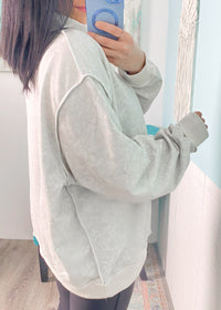 'Meet Me Halfway' Vintage Washed Mock Neck Sweatshirt