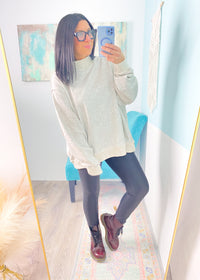 'Meet Me Halfway' Vintage Washed Mock Neck Sweatshirt