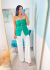 'The Drift' White Wide Leg High Waist Stretch Pants-These white wide leg stretch pants are everyday chic and we promise you will not want to take them off! The super flattering wide waistband is ultra comfortable and non restricting paired with a smooth and soft nylon fabric. Wear this for the your cutest athleisure look yet!-Cali Moon Boutique, Plainville Connecticut