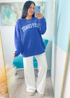 'East Coast' Vintage Heather Royal Ultra Cozy Sweatshirt-**CUSTOMER FAVORITE BRAND** Time and time again, these ultra cozy sweatshirts are a customer fav for good reason! Rep your love for the East Coast with this Vintage Distressed design!-Cali Moon Boutique, Plainville Connecticut
