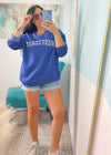 'West Coast' Vintage Heather Royal Ultra Cozy Sweatshirt-**CUSTOMER FAVORITE BRAND** Time and time again, these ultra cozy sweatshirts are a customer fav for good reason! Rep your love for the West Coast with this Vintage Distressed design!-Cali Moon Boutique, Plainville Connecticut