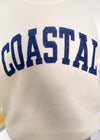 'Coastal' Vintage White Ultra Cozy Sweatshirt-**CUSTOMER FAVORITE BRAND** Time and time again, these ultra cozy sweatshirts are a customer fav for good reason! Get into the Coastal state of mind with this cozy sweatshirt.-Cali Moon Boutique, Plainville Connecticut