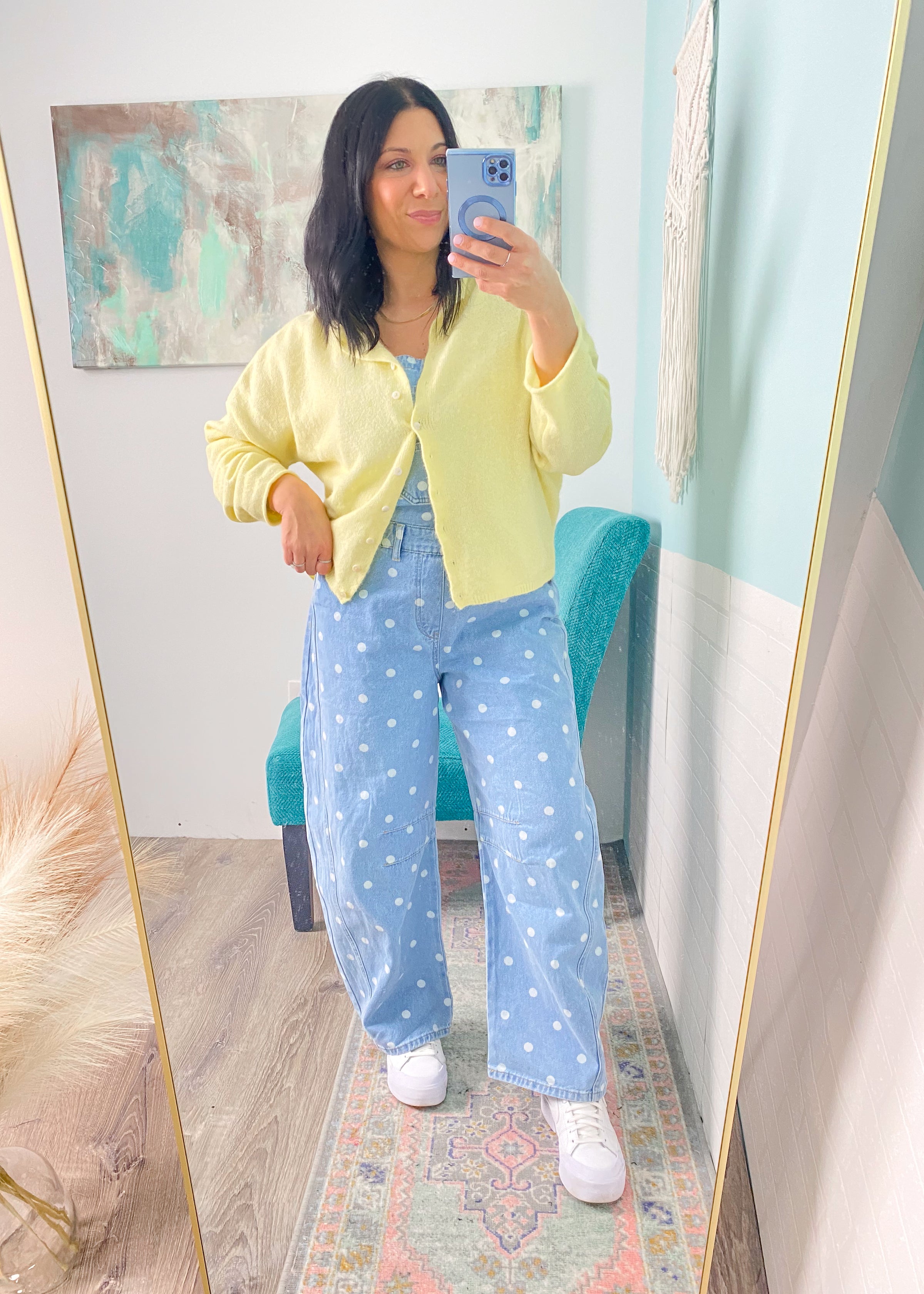 'Spot On' Polka Dot Barrel Jean Overalls