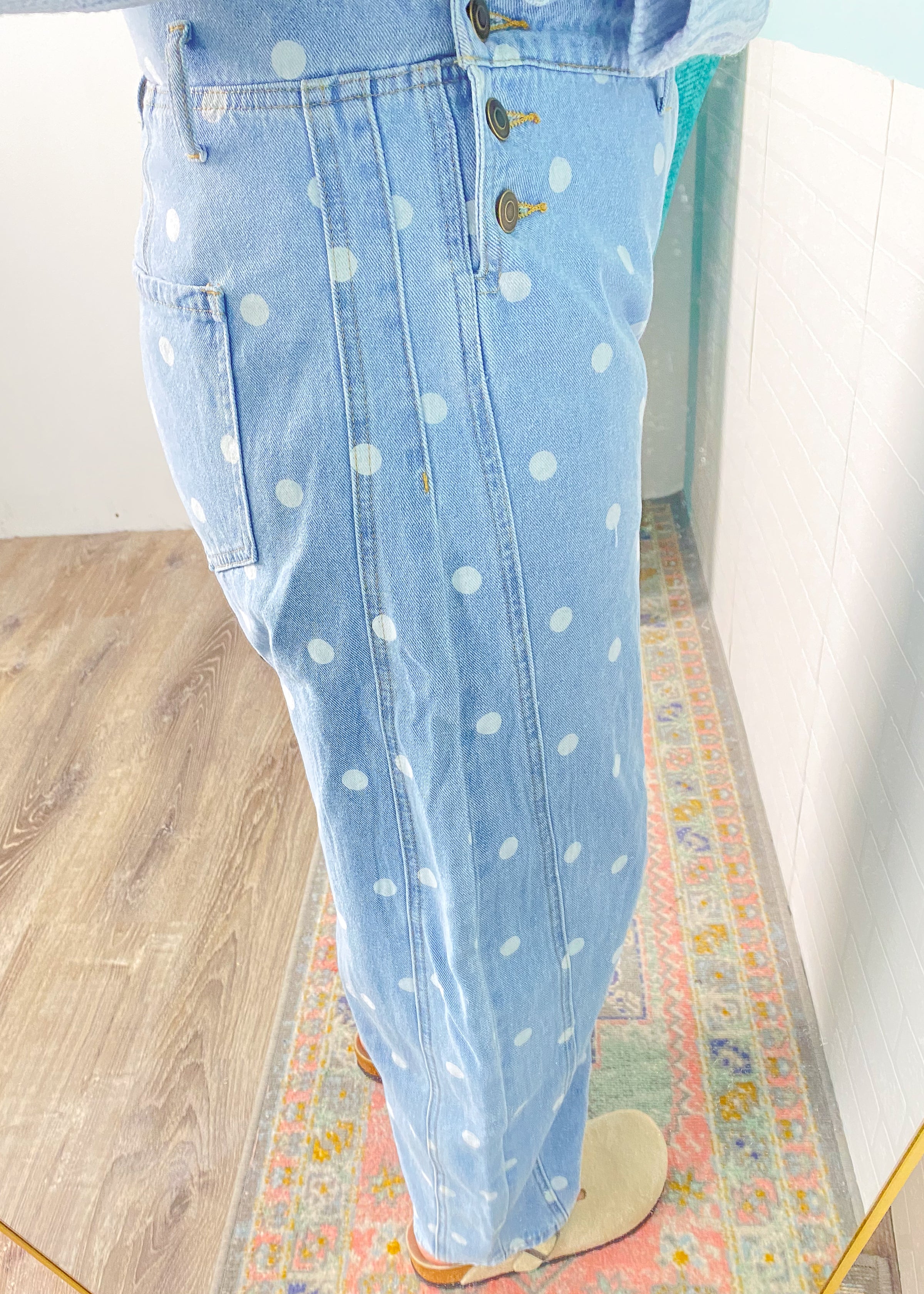 'Spot On' Polka Dot Barrel Jean Overalls