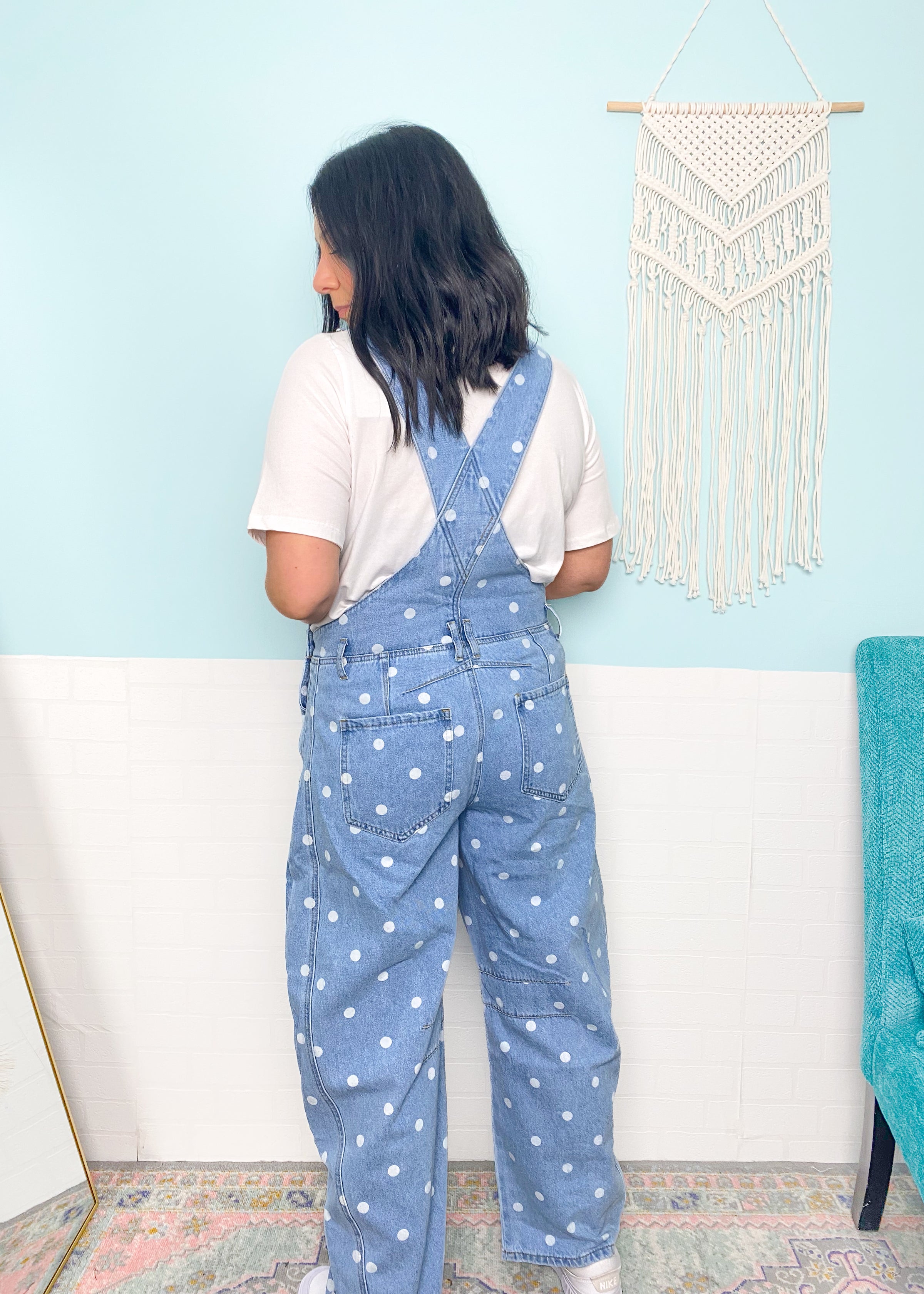 'Spot On' Polka Dot Barrel Jean Overalls
