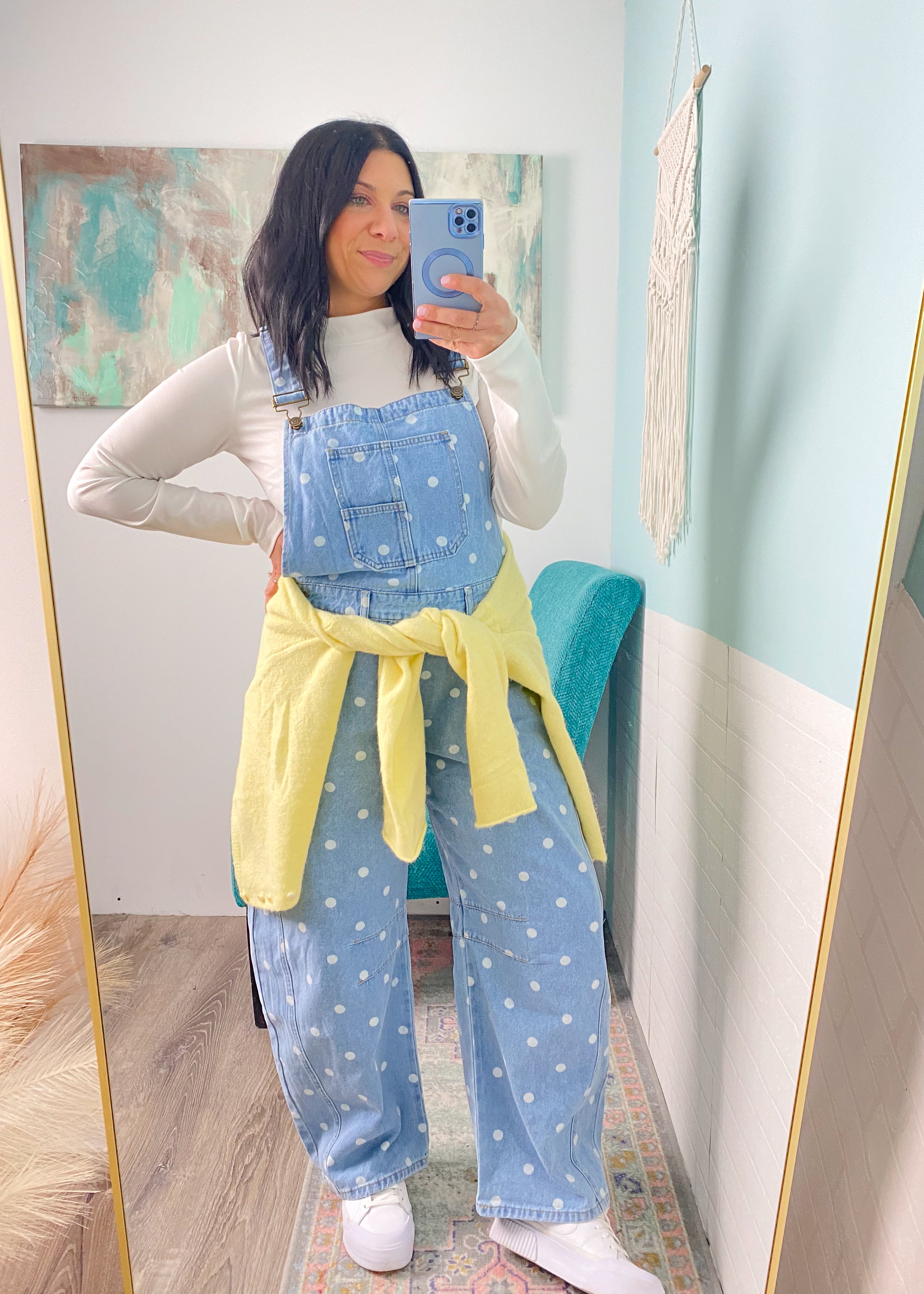 'Spot On' Polka Dot Barrel Jean Overalls