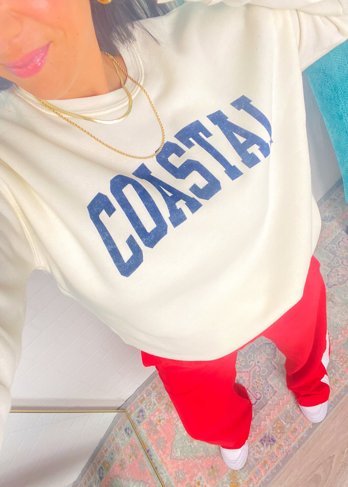 'Coastal' Vintage White Ultra Cozy Sweatshirt-**CUSTOMER FAVORITE BRAND** Time and time again, these ultra cozy sweatshirts are a customer fav for good reason! Get into the Coastal state of mind with this cozy sweatshirt.-Cali Moon Boutique, Plainville Connecticut