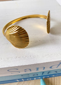 Double Shell Water Resistant Cuff Bracelet-Double Shell Water Resistant Cuff Bracelet-Cali Moon Boutique, Plainville Connecticut