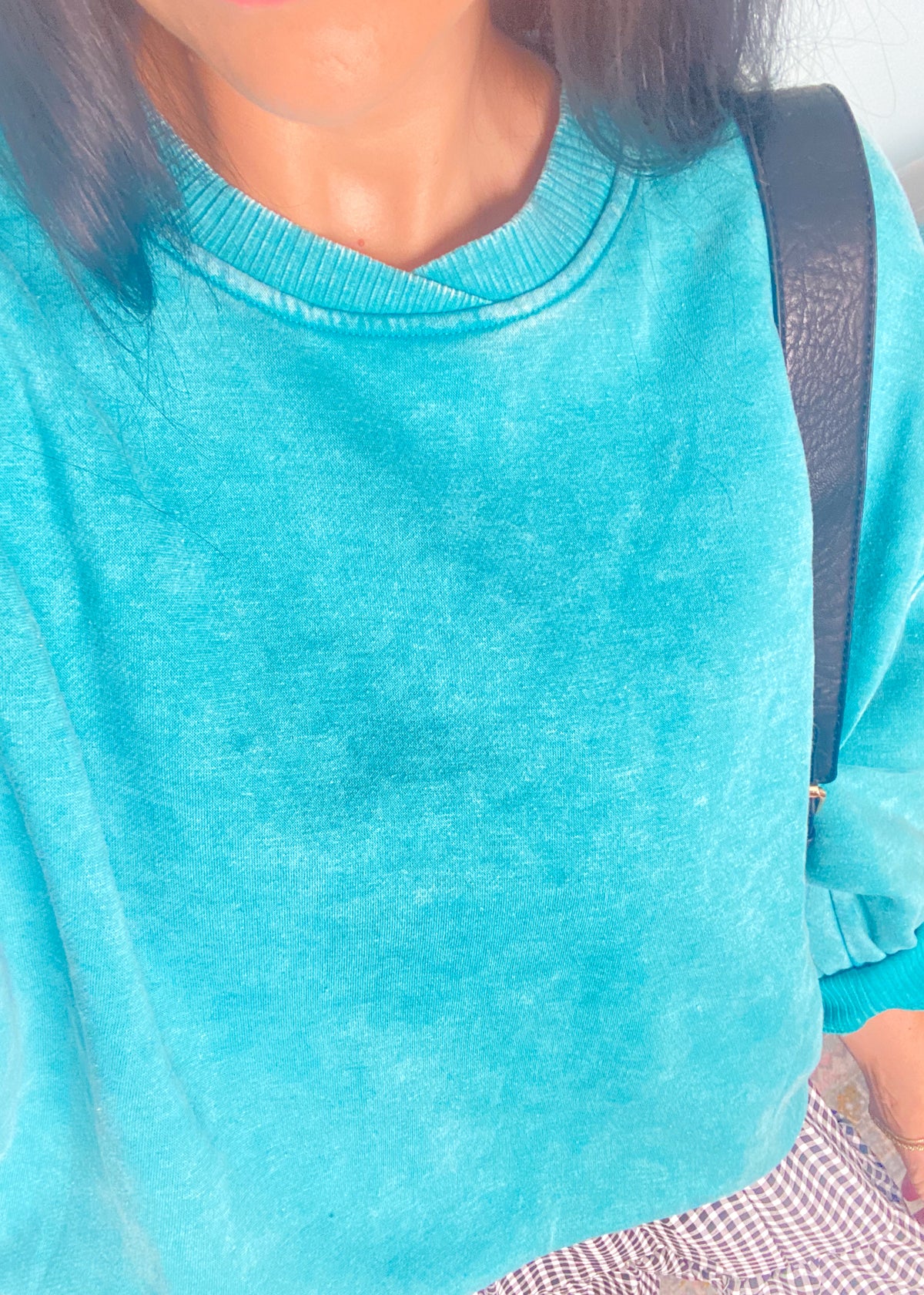 'Sea Glass' Teal Oversized Mineral Wash Sweatshirt - Cali Moon Boutique
