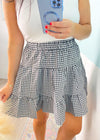Black and White Gingham Ruffle Skirt