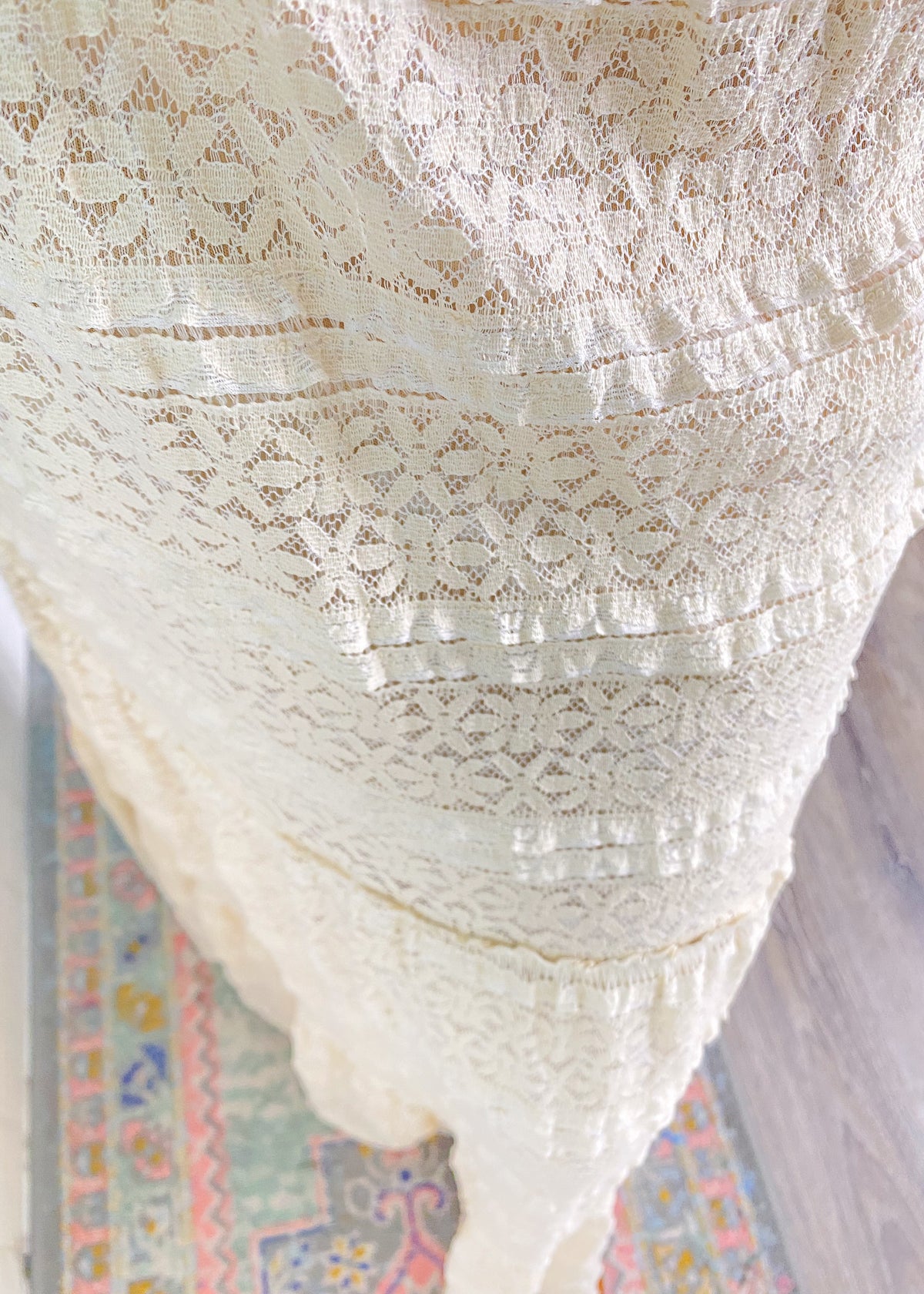 'Whispering Waves' Cream Lace Smocked Waist Tiered Maxi Skirt - Cali Moon Boutique