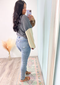 'Skyler' Vervet High Waist Light Wash Distressed Skinny Jeans-These skinny jeans have just the right amount of distressing with the best light wash color! Wear them all year with your oversized sweaters and boots in the Fall or with your tanks & sandals in the Summer! Vervet Jeans-Cali Moon Boutique, Plainville Connecticut