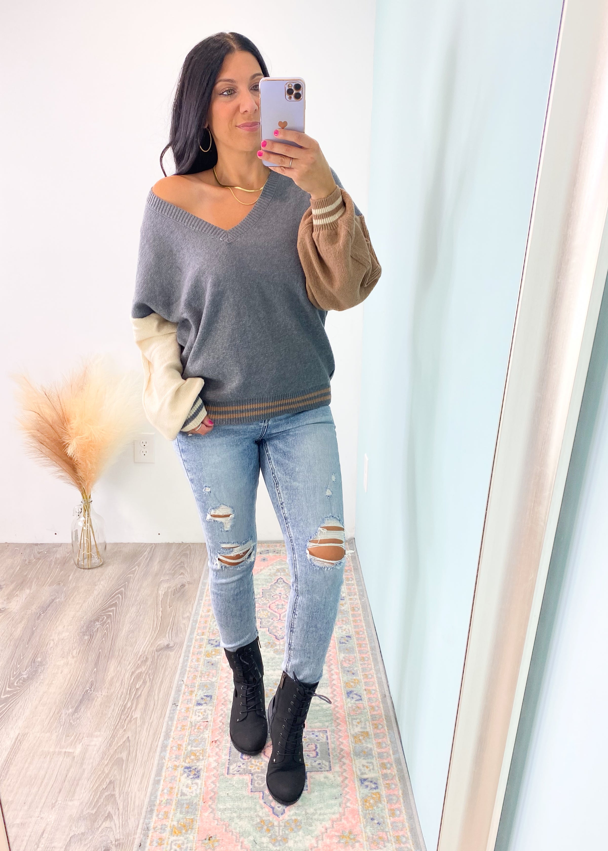 'Skyler' Vervet High Waist Light Wash Distressed Skinny Jeans-These skinny jeans have just the right amount of distressing with the best light wash color! Wear them all year with your oversized sweaters and boots in the Fall or with your tanks & sandals in the Summer! Vervet Jeans-Cali Moon Boutique, Plainville Connecticut