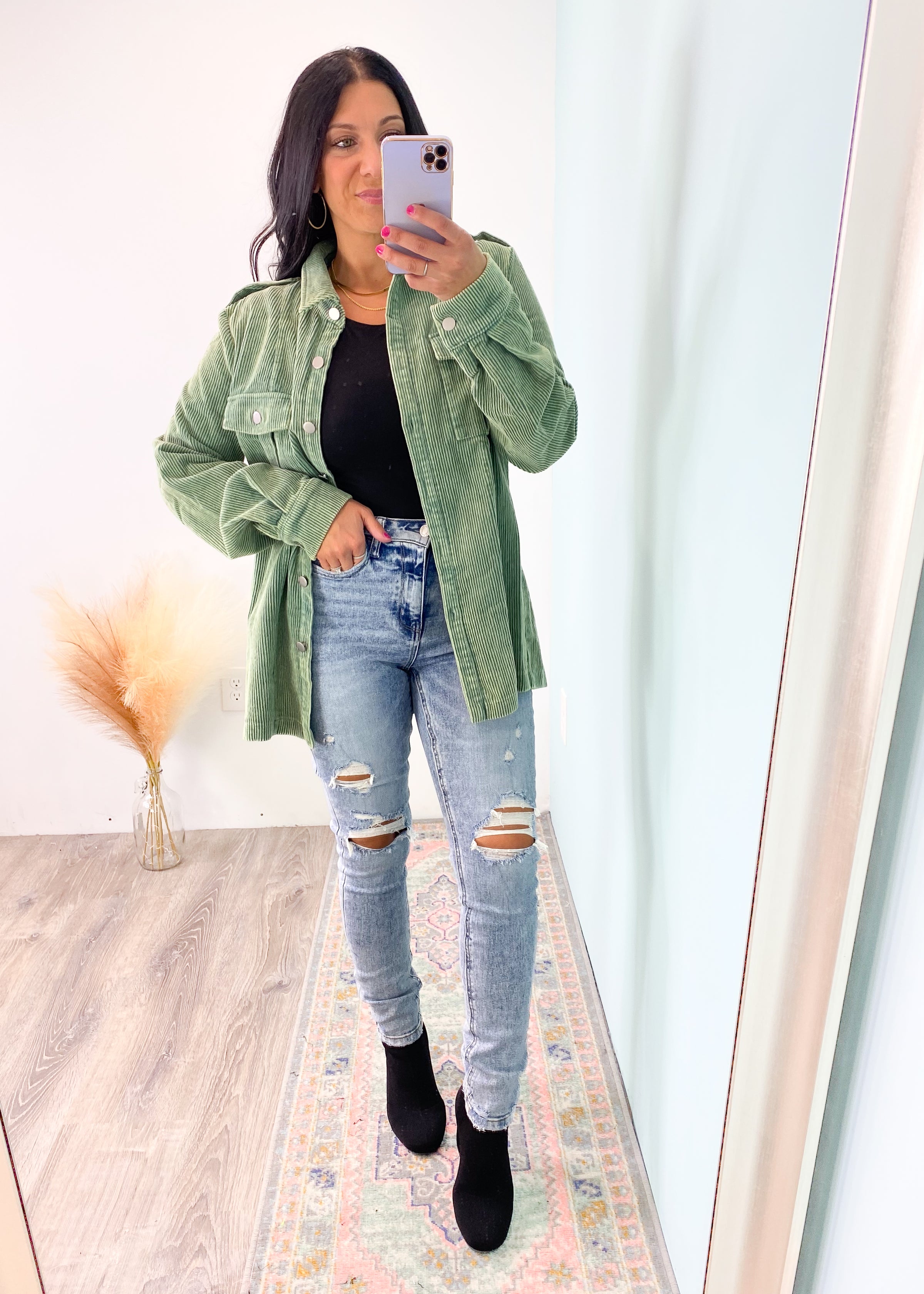 'Skyler' Vervet High Waist Light Wash Distressed Skinny Jeans-These skinny jeans have just the right amount of distressing with the best light wash color! Wear them all year with your oversized sweaters and boots in the Fall or with your tanks & sandals in the Summer! Vervet Jeans-Cali Moon Boutique, Plainville Connecticut