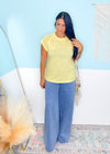 'Sunbeam' Lemon Short Sleeve Raglan Soft Tee - Cali Moon Boutique