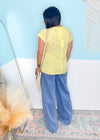 'Sunbeam' Lemon Short Sleeve Raglan Soft Tee - Cali Moon Boutique