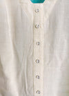 Oatmeal Tie Strap Linen Top with Button Up Back
