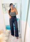 'Rebel Noir' Vervet High Rise Washed Black Studded Wide Leg Jeans - Cali Moon Boutique