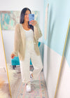 'The Cove' Taupe Oversized Soft Crochet Open Knit Cardigan - Cali Moon Boutique