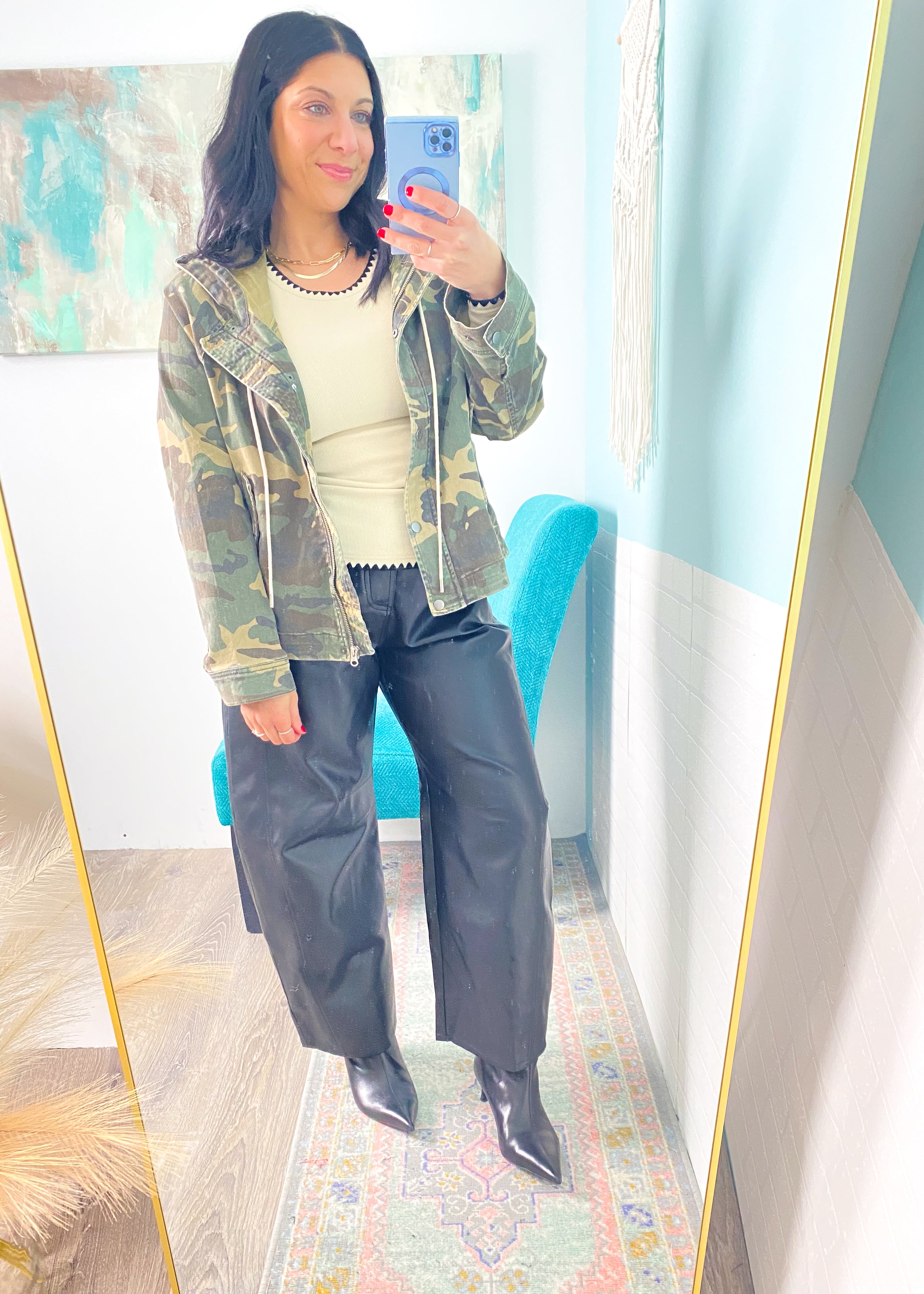 'Off Duty' Risen Camo Twill Jacket with Hood