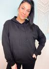 'Tavi' Black French Terry Boyfriend Fit Hoodie - Cali Moon Boutique