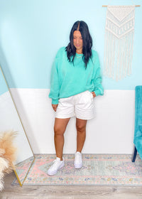 'Sea Glass' Mint Oversized Mineral Wash Sweatshirt